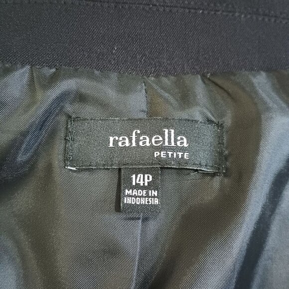 Rafaella Black Basic Jacket Size 14P Polyester Rayon Spandex Lined Padded Pocket - Picture 4 of 10